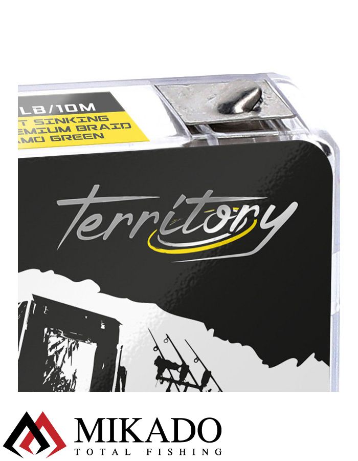 Поводочный плетеный шнур Mikado Territory FAST SINKING PREMIUM BRAID 20Lb (10 м) зелёный-camo