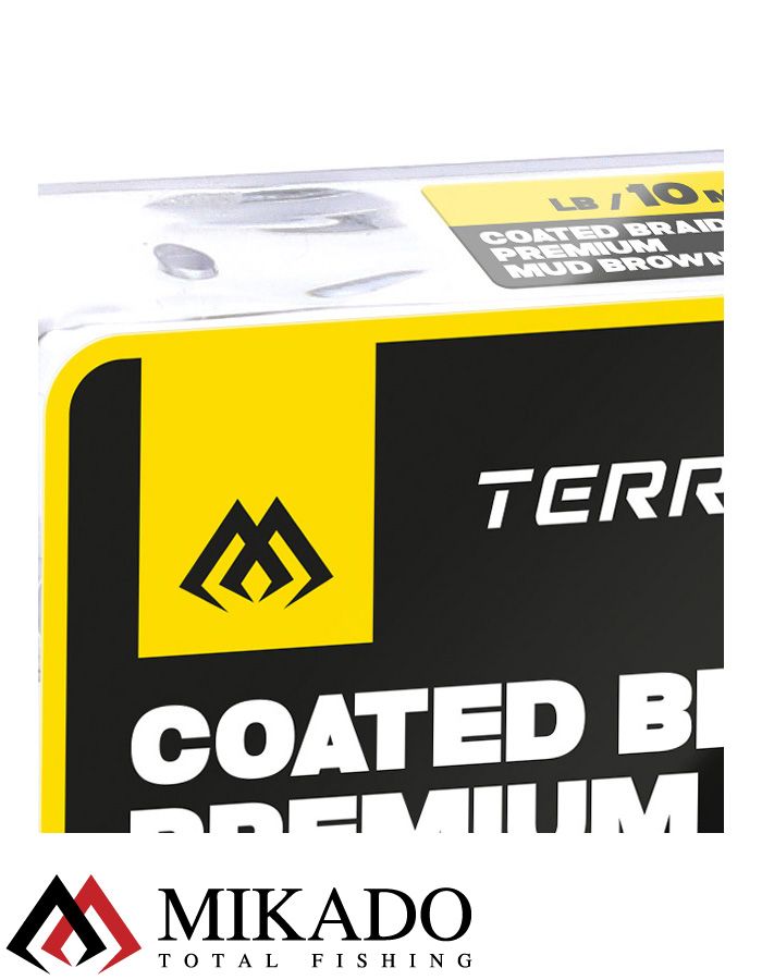 Поводочный плетеный шнур Mikado Territory COATED BRAID PREMIUM мягкий в оболочке 30LB (10 м) корич.
